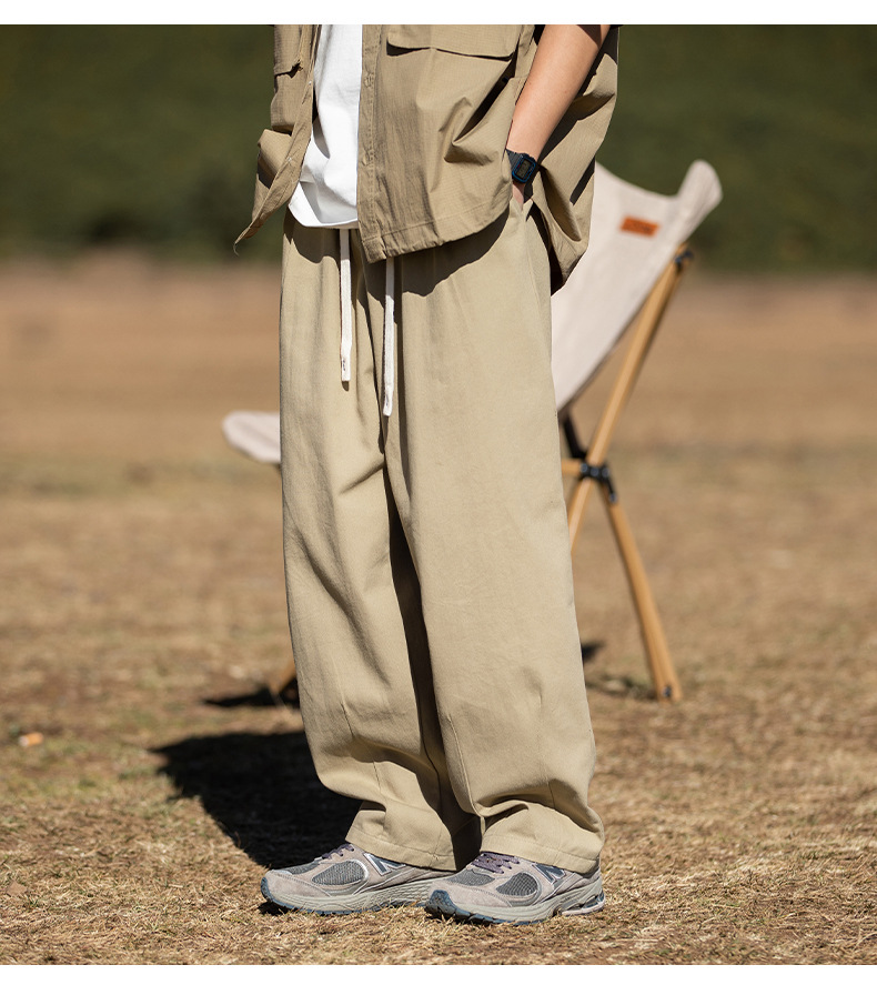 韩路cityboy男装 垂感山系工装休闲裤男春季新款直筒宽松日系长裤详情14