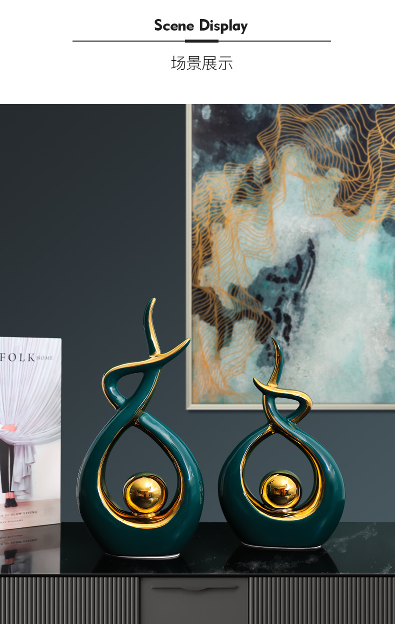 Modern light luxury ornaments, living room wine cabinet decoration, TV cabinet, entrance hall handicrafts, home decorations, European style luxury and high-end pic 4