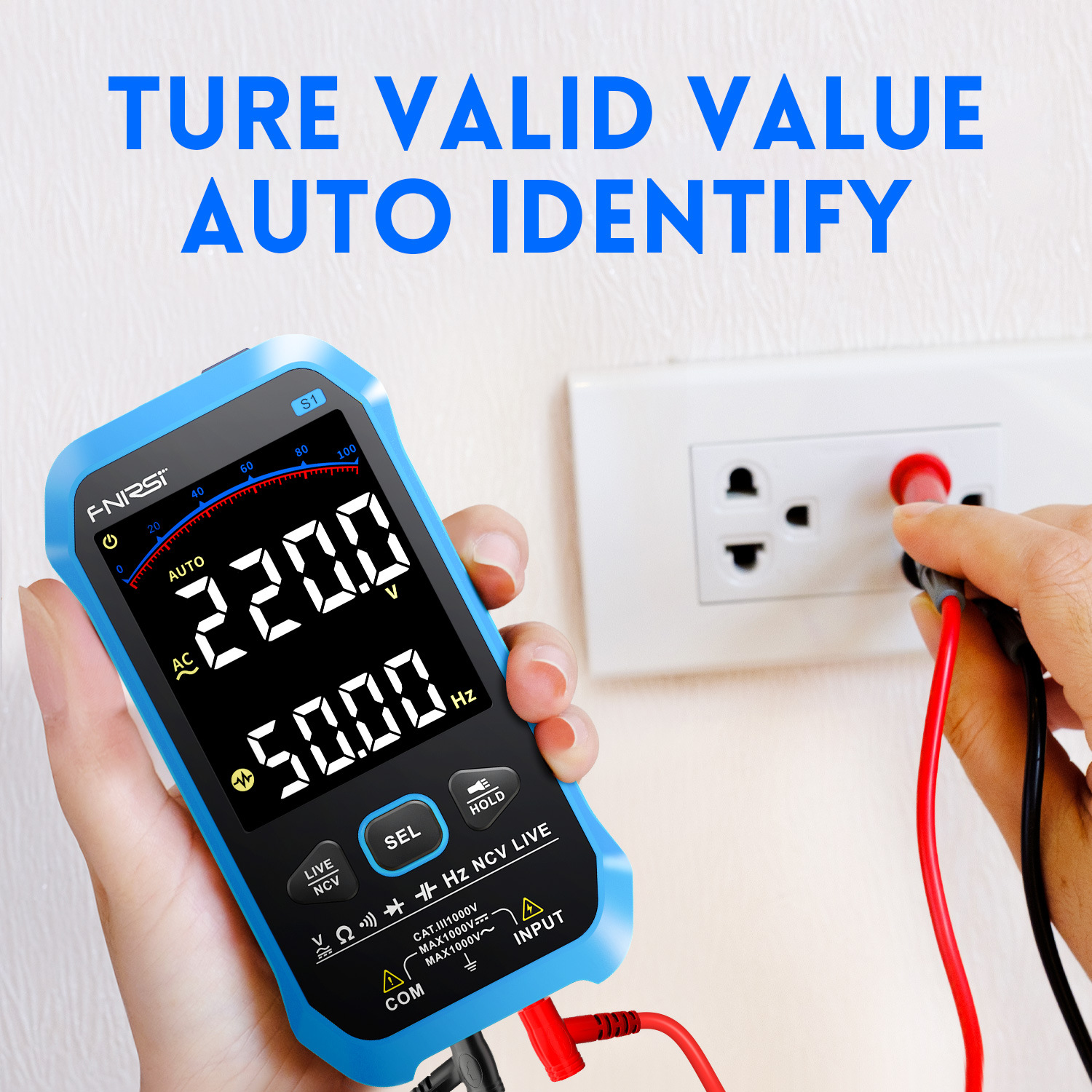 S1 multimeter digital high-precision fully automatic portable ultra-thin anti-burning digital display multimeter, electrician pic 6