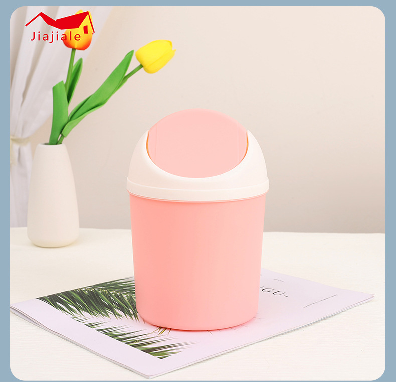 桌面垃圾桶小巧可爱迷你创意卡通多功能笔筒家用塑料送DIY贴纸详情6
