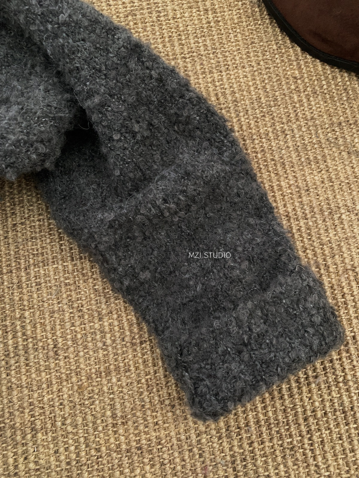 M.ZI秋冬韩系减龄羊毛混纺针织开衫慵懒风休闲宽松拉链毛衣外套女详情12