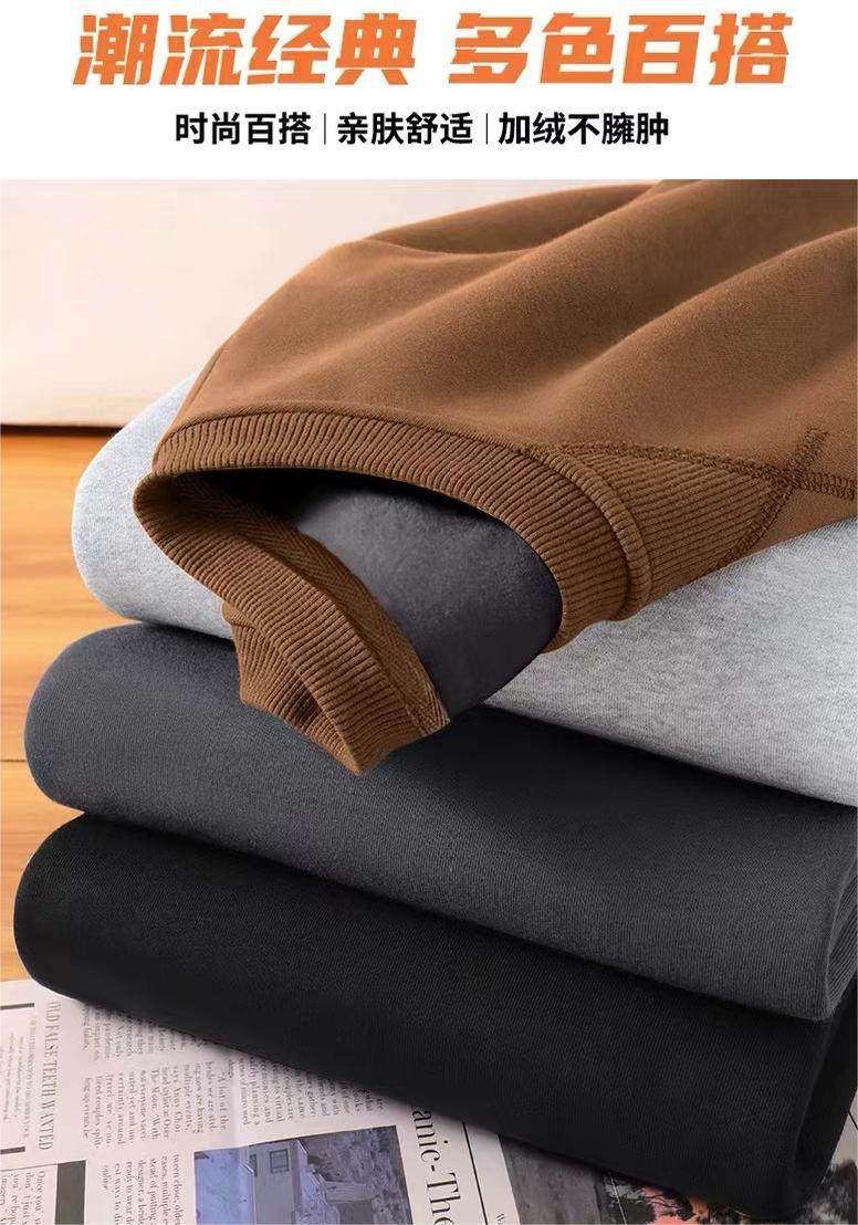 加绒卫衣男秋冬款潮牌加厚圆领宽松上衣复古重磅加厚新款卡通LOGO详情8