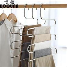 工厂直销 多功能不锈钢魔术裤架 防滑五合一多层收纳伸缩折叠衣架详情17