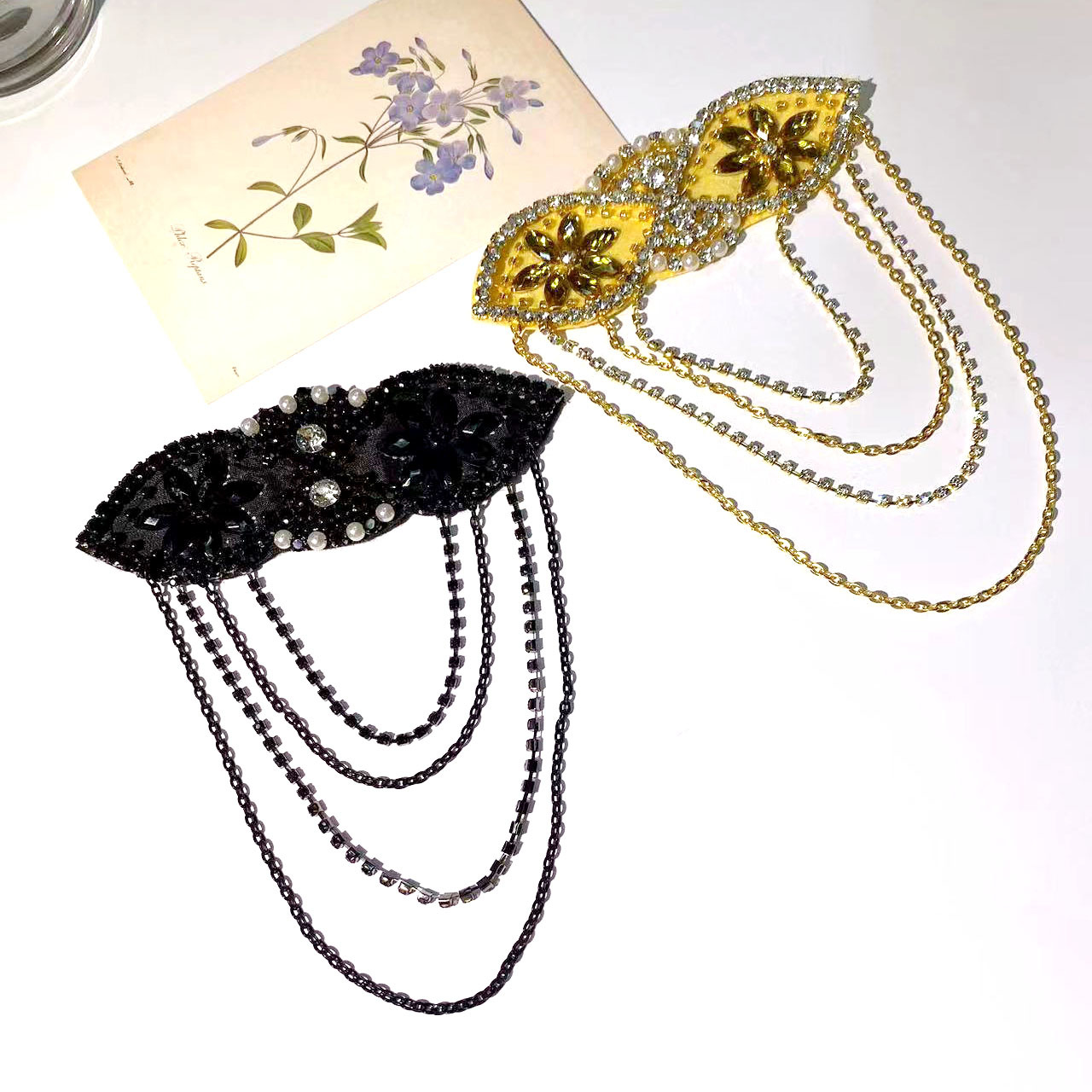 Amazon venta caliente 1920s vintage diadema accesorios hecho a mano borlas strass accesorios ropa accesorios accesorios lotes pic 7