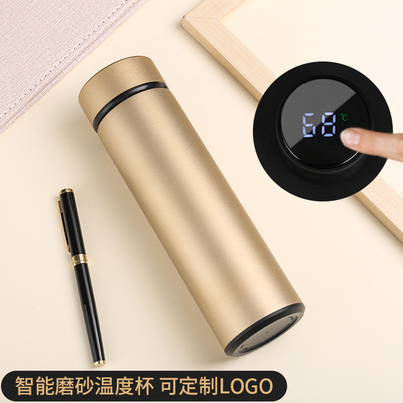 智能保温杯不锈钢大容量磨砂杯显示温度便携水杯创意礼品杯子批发详情17