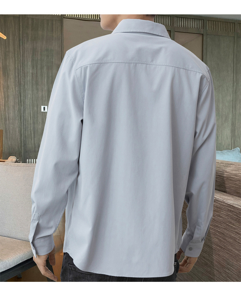 2024 primavera/otoño nuevo manga larga blusa blanca para hombres versión coreana blusa suelta abrigos moda masculina una generación de cabello pic 21