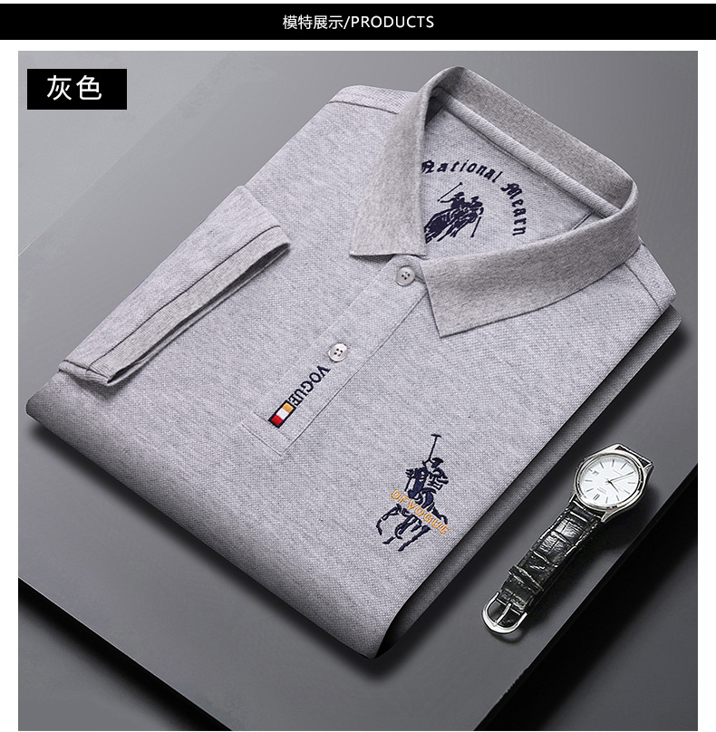 polo衫夏季潮牌商务时尚男装休闲男士t恤刺绣宽松百搭短袖t恤男详情10