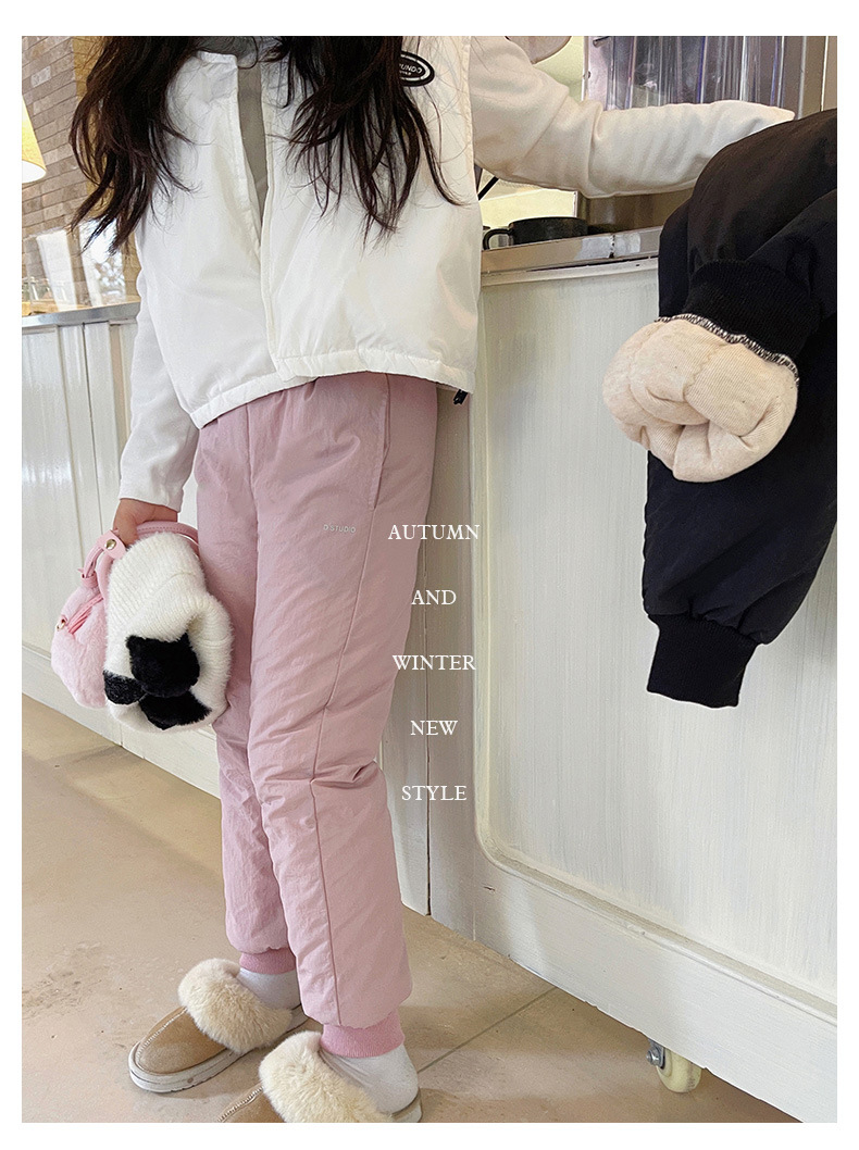 2023冬季加厚儿童棉裤男女童蚕丝裤外穿防风裤保暖长裤加绒2433详情30