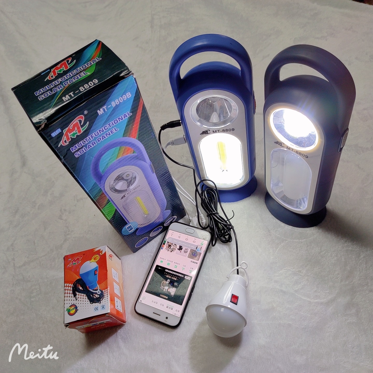 Solar-powered emergency lights, outdoor camping tent emergency lights, small system work lights pic 1