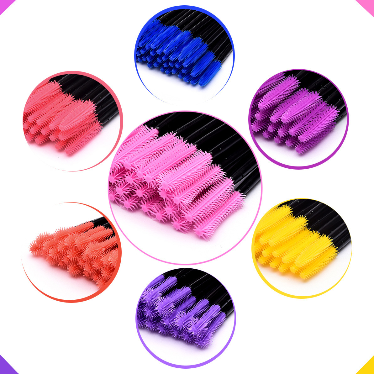 50 disposable single mascara brushes, Korean-style colored eyelash curls, silicone makeup eyeshadow brushes, beauty tools pic 15