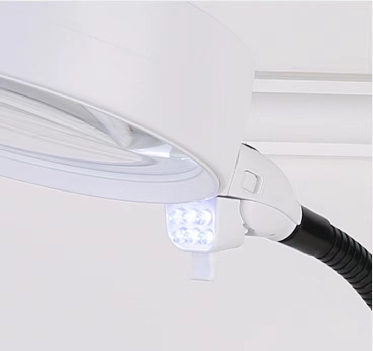 New desktop 6LED lamp lens interchangeable desktop 138mm large visual reading maintenance 8x magnifying glass 7765 pic 9