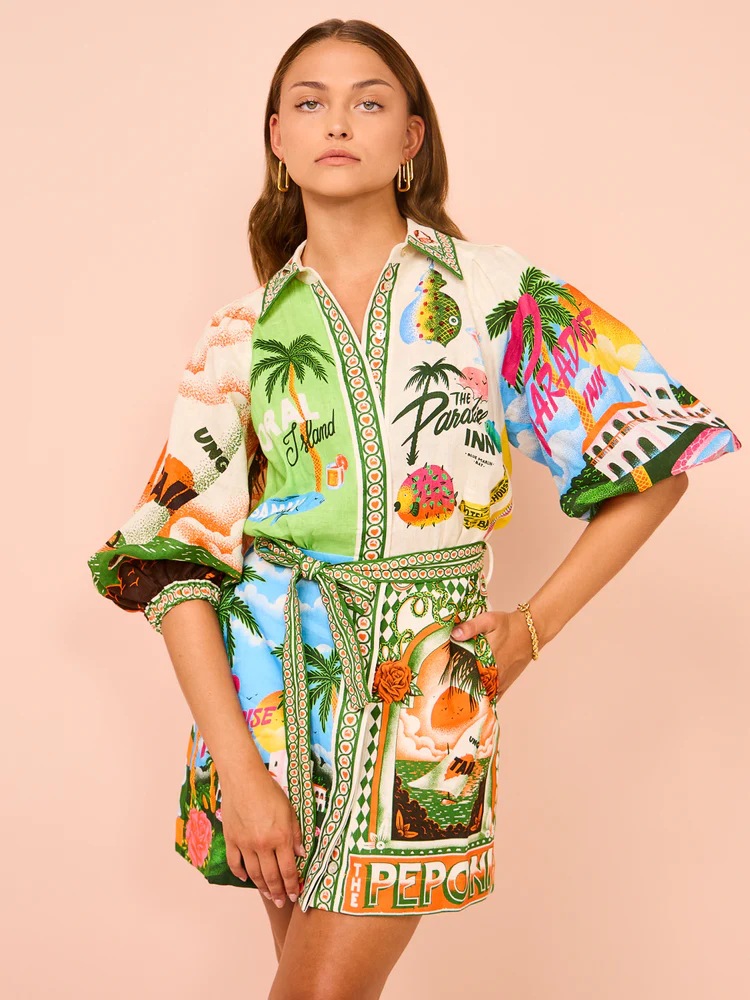 In 2024, the new AliExpress independent station for cross-border shopping between Europe and America offers a casual and fashionable printed shirt, cardigan, and a versatile and elegant dress pic 6