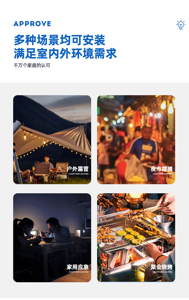 Solar-powered yellow emergency lighting lamp, fishing and camping USB charging solar lamp pic 13