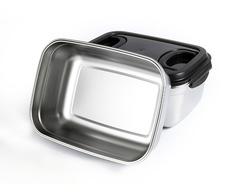304 stainless steel food storage box, large-capacity kitchen grain sealed box with handle, refrigerated storage box, bento box pic 6