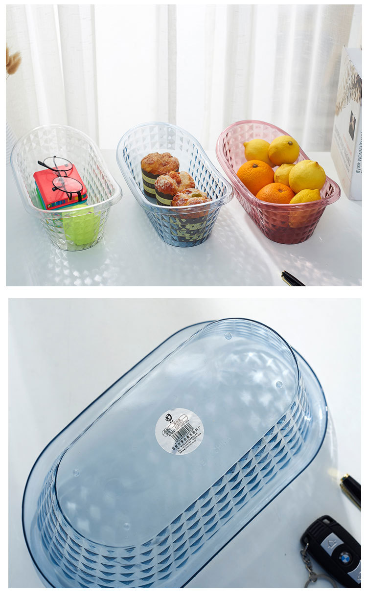 Plastic storage baskets, bathroom, cosmetics storage baskets, kitchen tabletop, transparent bathtub storage boxes pic 14