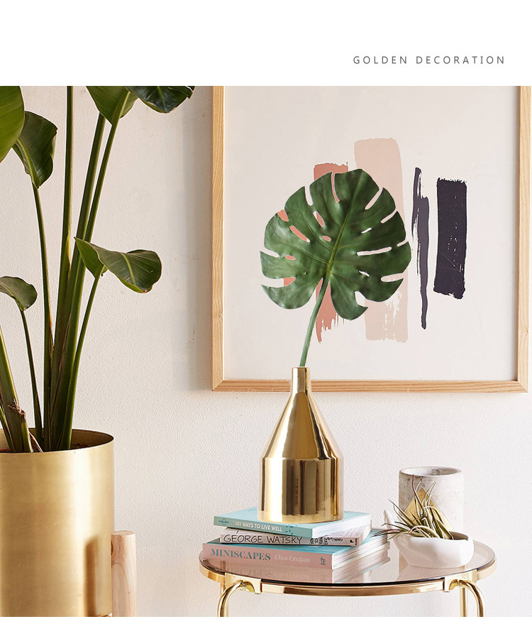 中国义乌小商品城北欧风陶瓷金色花瓶电镀工艺品装饰摆件三件套软装家居装饰详情1