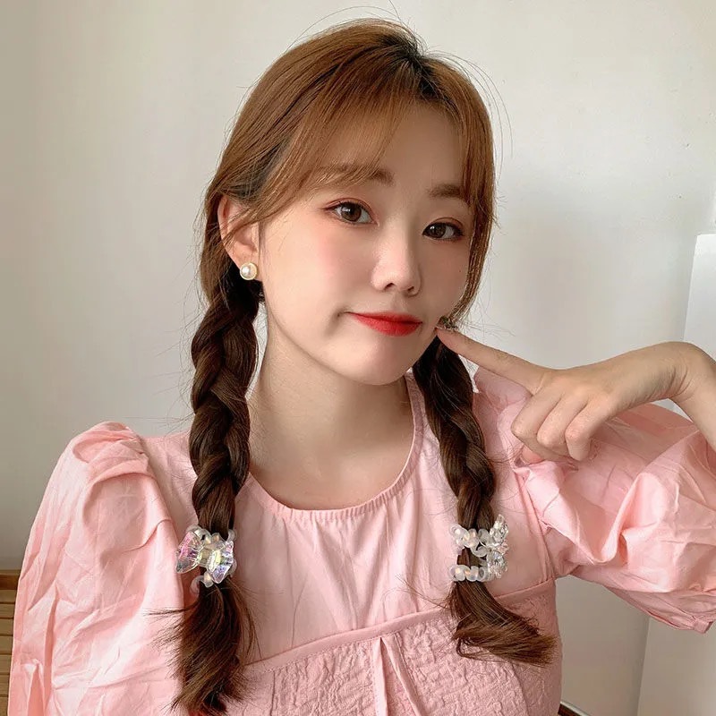 Summer Dreamland ~ Pearl Cartoon Bear telephone line Hair Tie, Popular hair-safe hair tie, Korean hair accessory, headwear pic 2