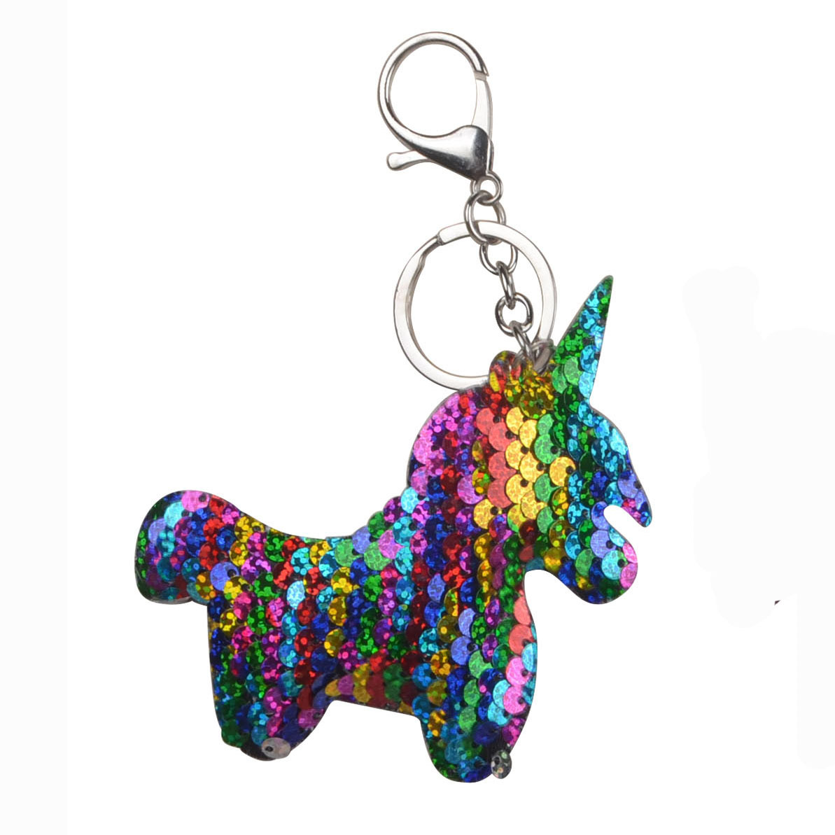 双面亮片包包独角兽海豚火烈鸟钥匙扣动物美人鱼礼品挂件跨境爆款详情16