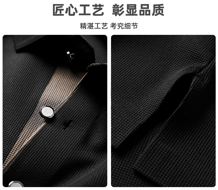 夏季男士冰丝短袖t恤清爽透气细腻柔软休闲轻奢商务舒适polo衫详情5