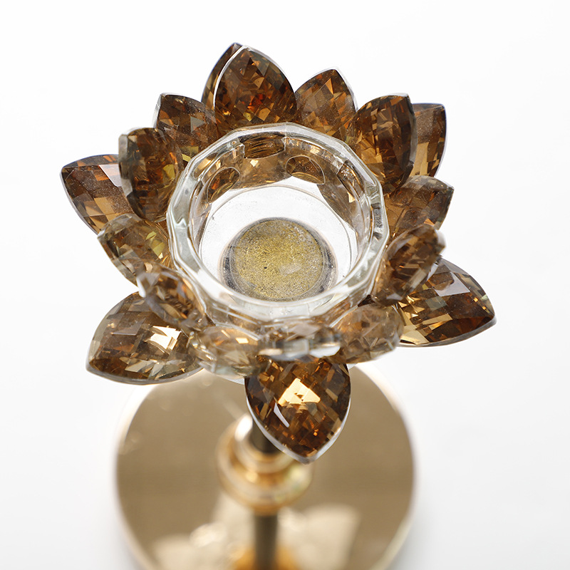 2022 New Style crystal candlestick New Year Gift, multi-specification Lotus Company wedding home metal props pic 10