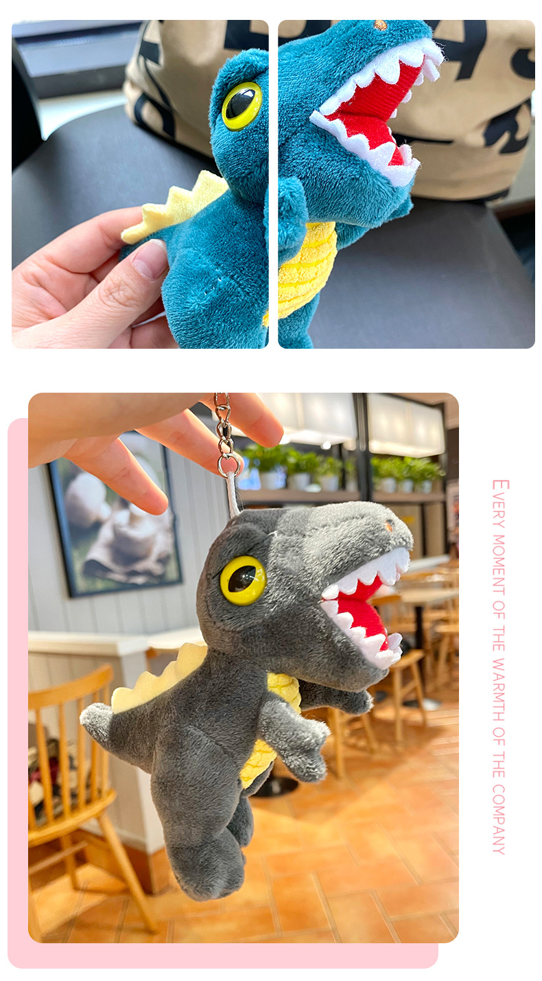 Internet-famous little dinosaur pendant, schoolbag doll, keychain accessory, Tyrannosaurus rex plush toy pendant doll pic 8