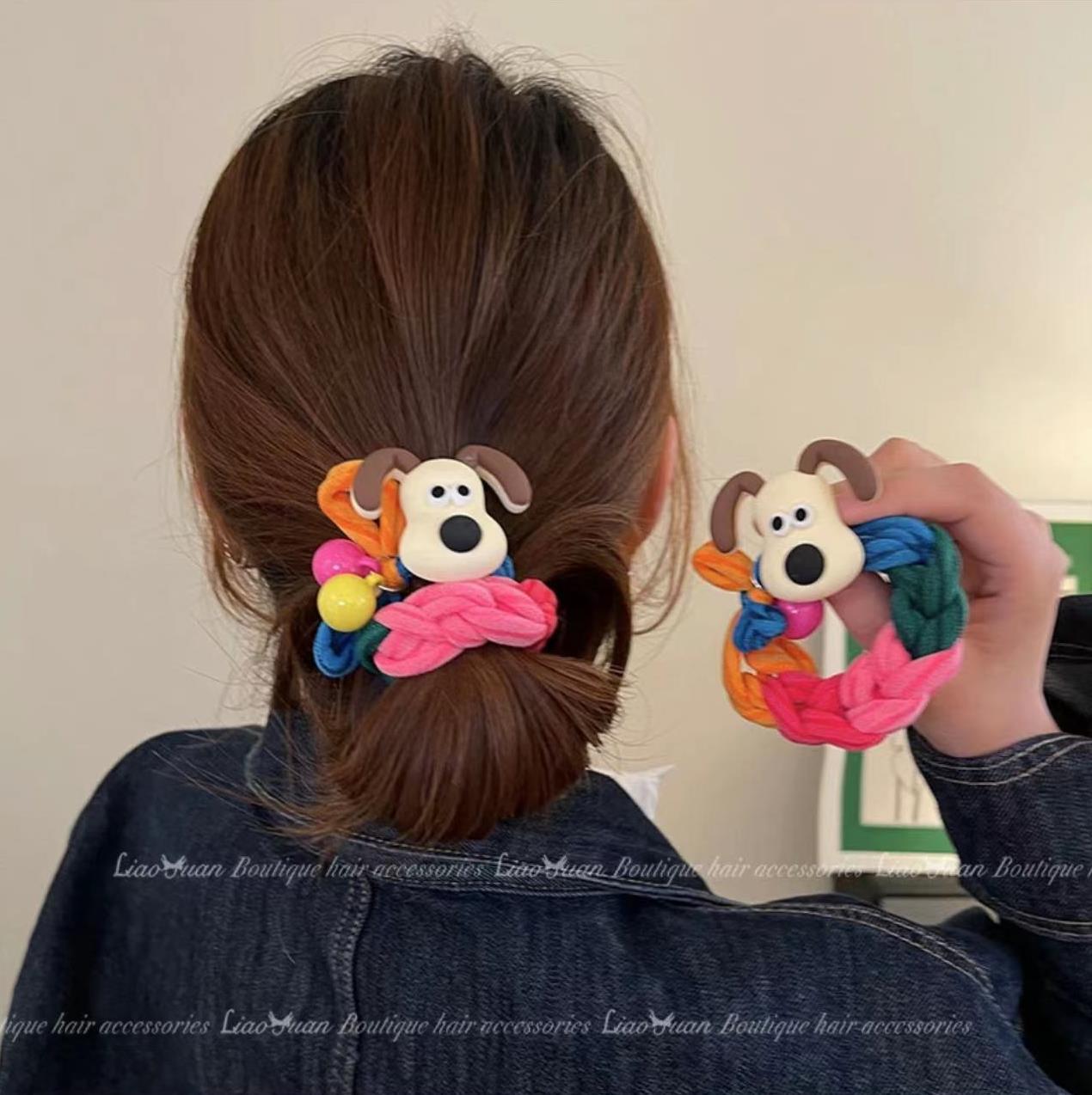 儿童毛绒皮筋女童彩色毛球卡通高弹力发圈小女孩不伤发扎丸子头绳详情8