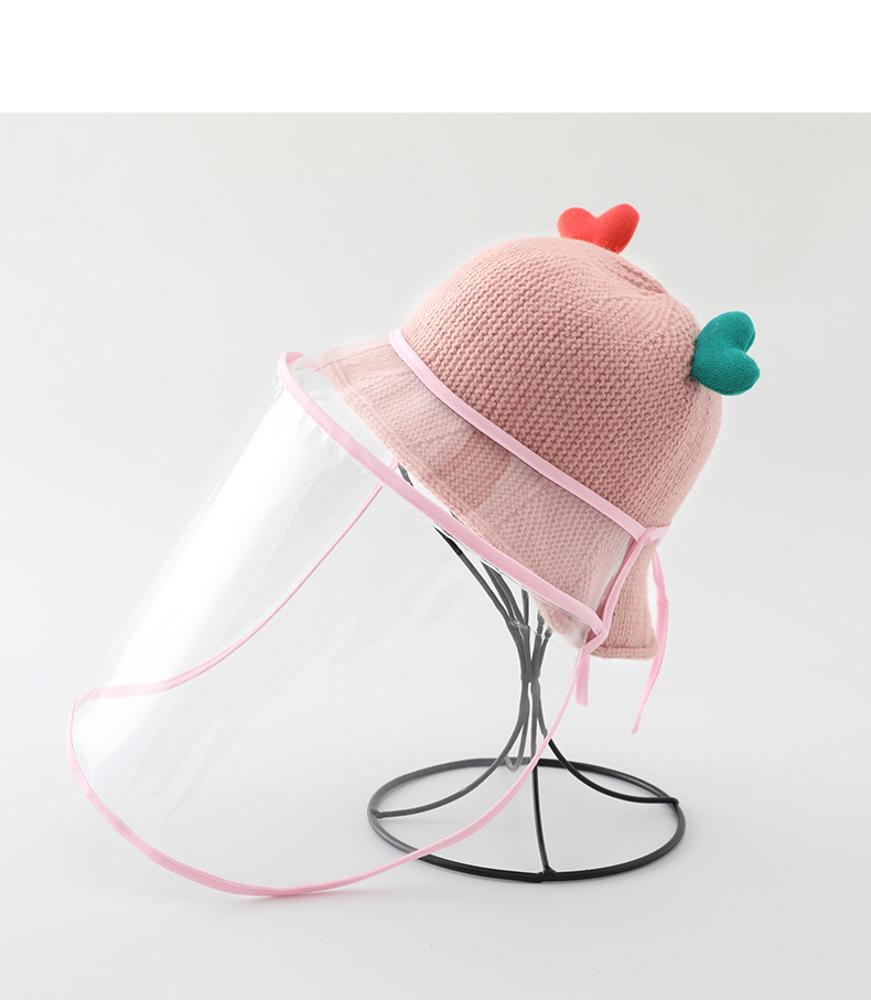 婴儿宝宝帽子防飞沫防护帽秋冬季毛线男童女童儿童隔离遮脸面罩冬详情13