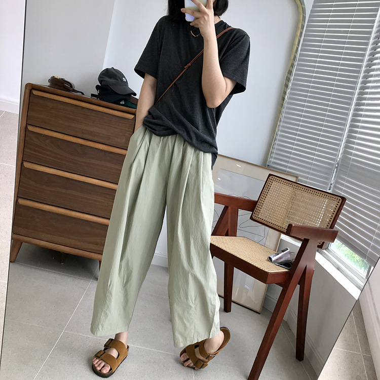 巨百搭轻薄透气酵洗棉小个子奶奶裤九分宽松显瘦休闲裤女夏季薄款详情6