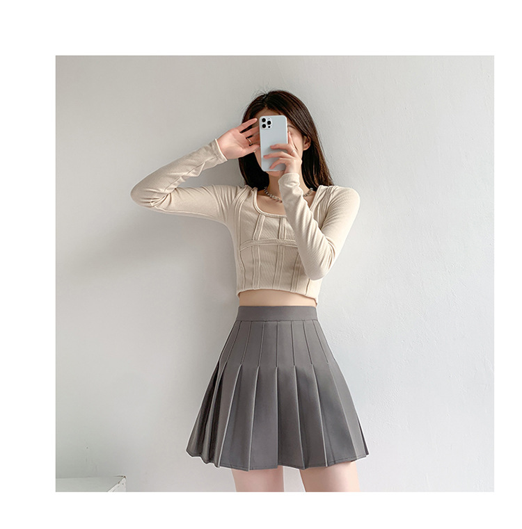 Pleated skirt for women, summer white short skirt, Japanese high-waisted, slimming, new autumn and winter jk plaid large A-line skirt pic 60