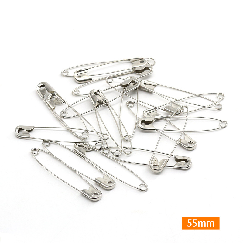 跨境新款300枚银色镀镍别针套装5种尺寸家用固定别扣厂家批发详情17