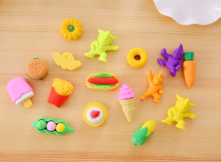 Zipper bag animal fruit cake, Christmas eraser, student prize, student eraser wholesale pic 13