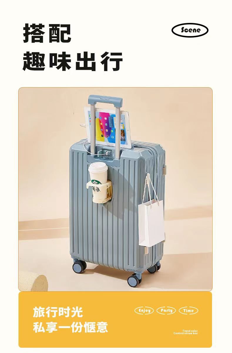 New luggage, swivel wheel handle suitcase, leather case, fashionable travel case for boys and girls, large-capacity password case pic 15