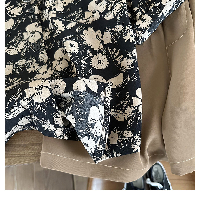 儿童衬衣男童韩版上衣夏季薄款时尚短袖翻领女童花衬衫度假港风潮详情8