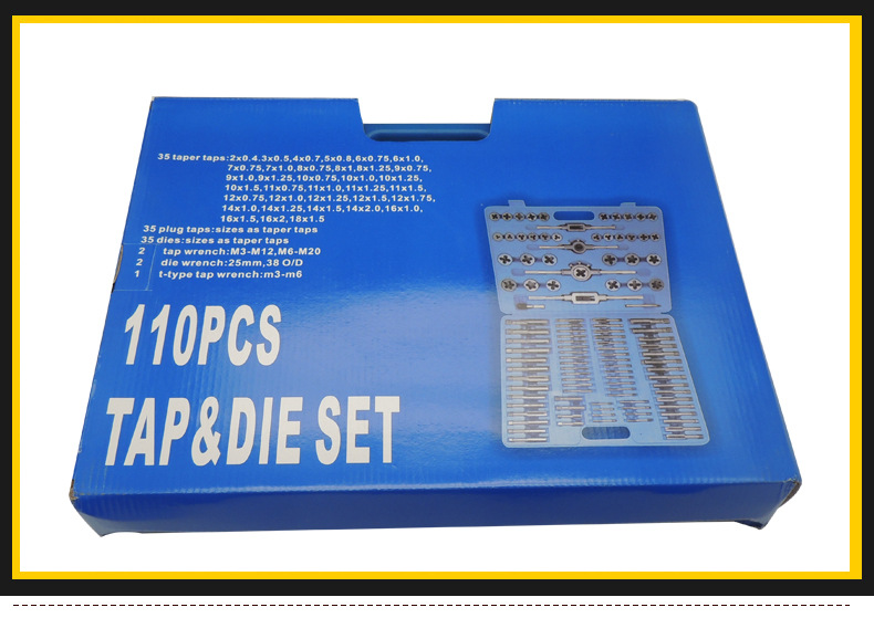 Complete set of taps and dies 110pc taps and dies set, hand wrenches, dies and winches 110 pieces set of taps set pic 52