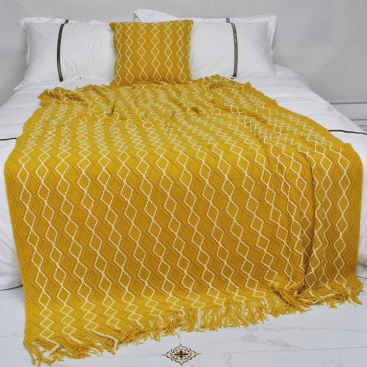 Bed cover, knitted blanket, tassel, sofa cover blanket, bed end blanket, nap blanket, air conditioning blanket, cover blanket, lap blanket, leisure blanket pic 5