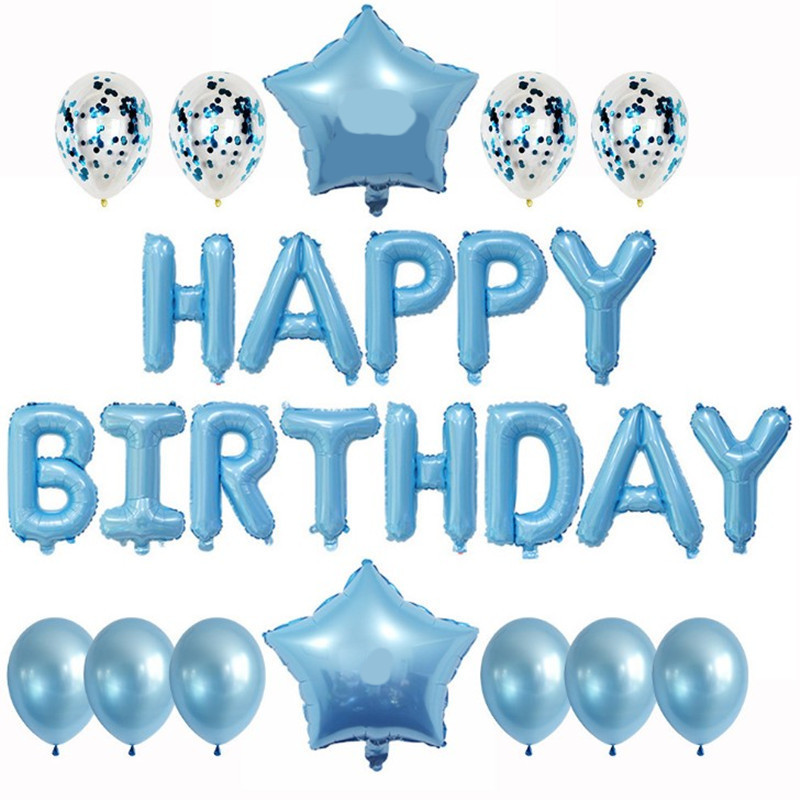跨境生日快乐气球套装生日PATY装饰布置亮片气球生日派对气球装饰详情5