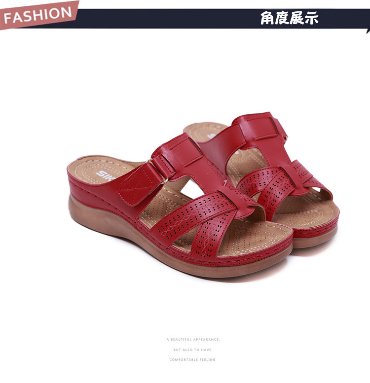 New European and American sandals for women, cross-border car line, mom shoes, large-sized sandals, wedge heel slippers, one-piece consignment pic 49