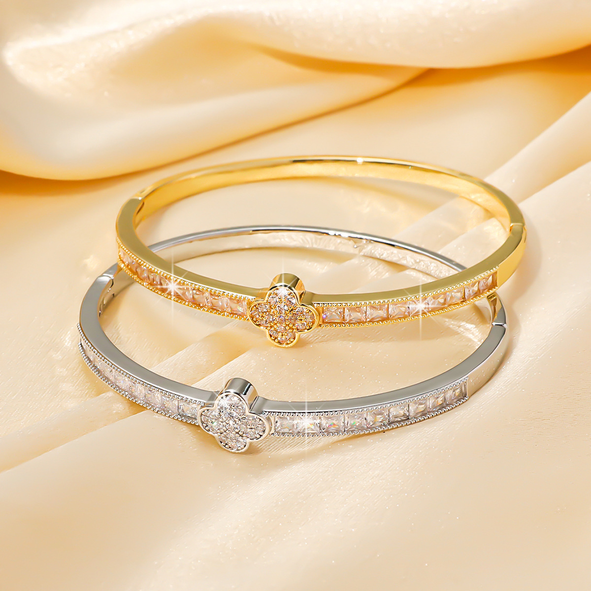 韩版手环铜微镶锆石手镯高级感精致女款镯子时尚气质手环手饰配饰详情3