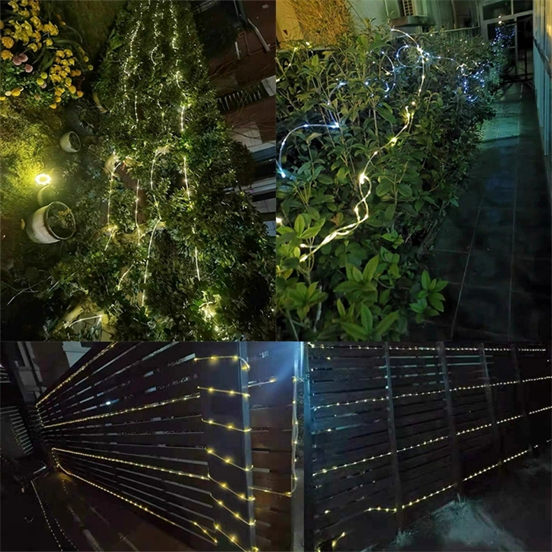 批发太阳能灯带皮线灯LED灯串户外防水彩灯庭院缠绕树灯闪灯装饰详情5
