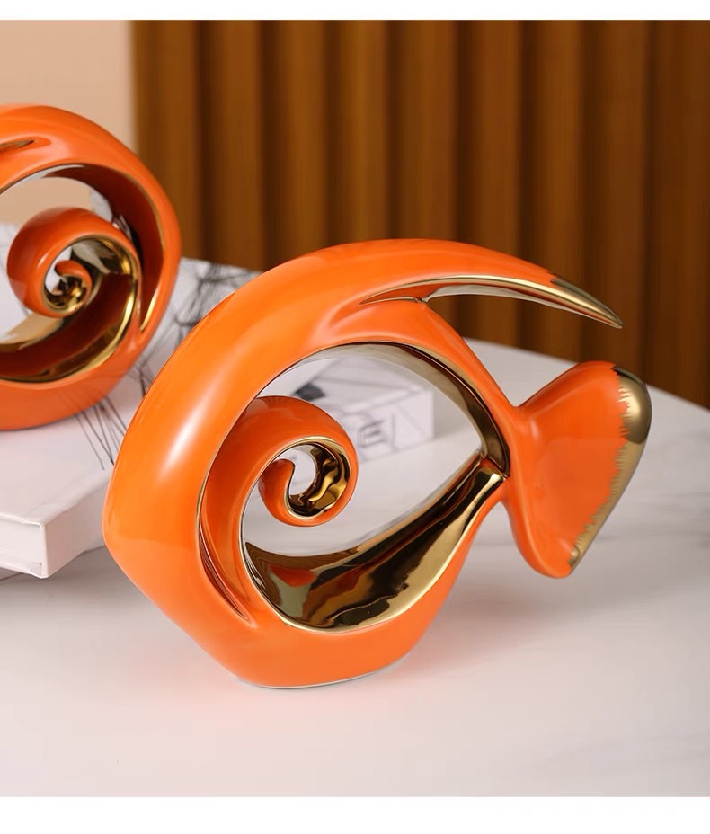 Creative light luxury fish-themed ceramic decorative items, soft furnishings, TV cabinets, bookcases, entrance hall, home, housewarming gifts pic 6