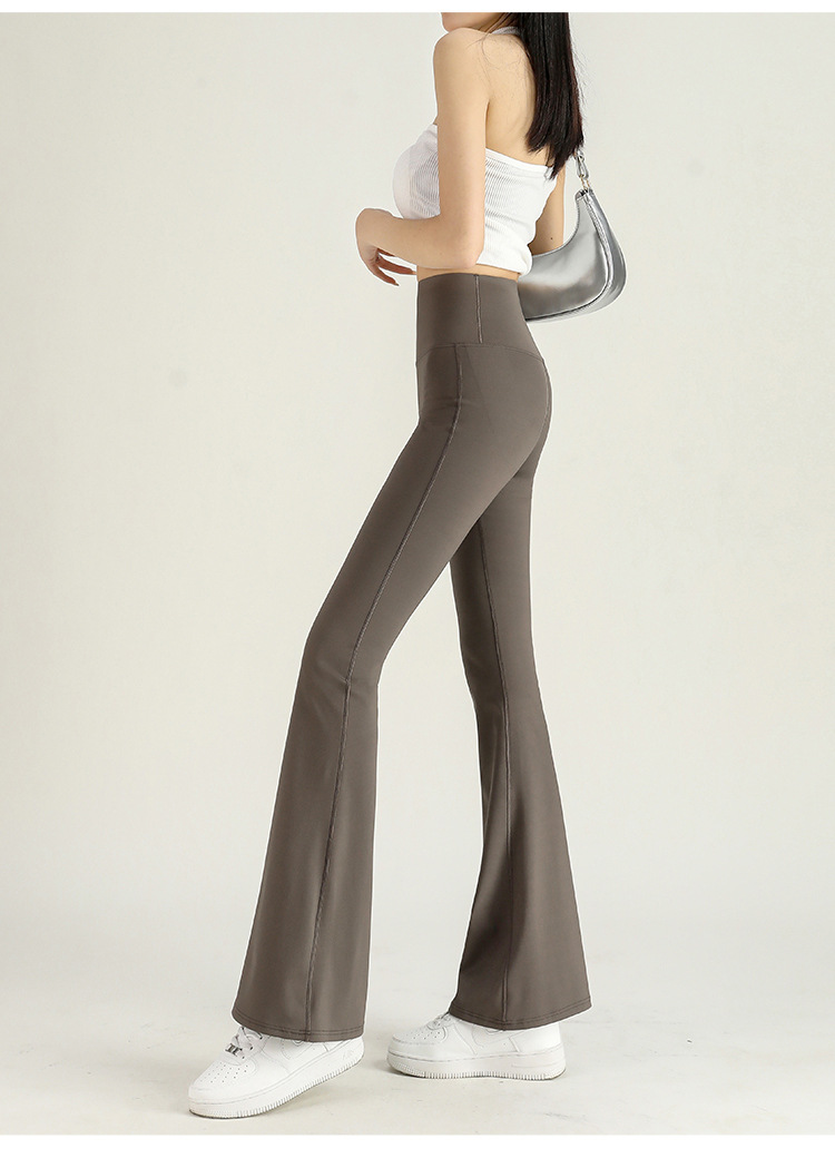 鲨鱼皮打底马蹄裤女外穿夏季新款高腰收腹提臀紧身芭比裤高腰微喇详情19