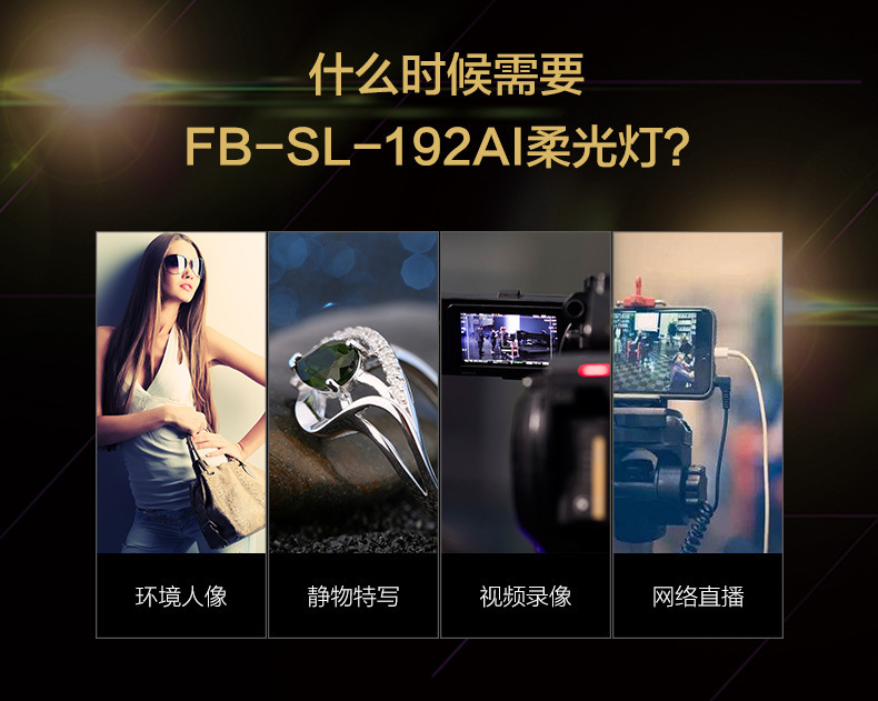 Fengbiao SL-192AI 19.5W fill light, built-in battery, photography light, beauty, portable phone fill light pic 3