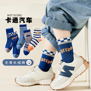 新年秋冬儿童大红袜子女平安熊红色喜庆中大童男女儿童中筒袜批发详情9