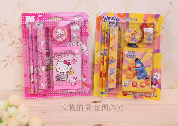 Wholesale of cartoon stationery sets, card suction packaging, coin purses, pencils, rulers, erasers, and student gifts pic 3