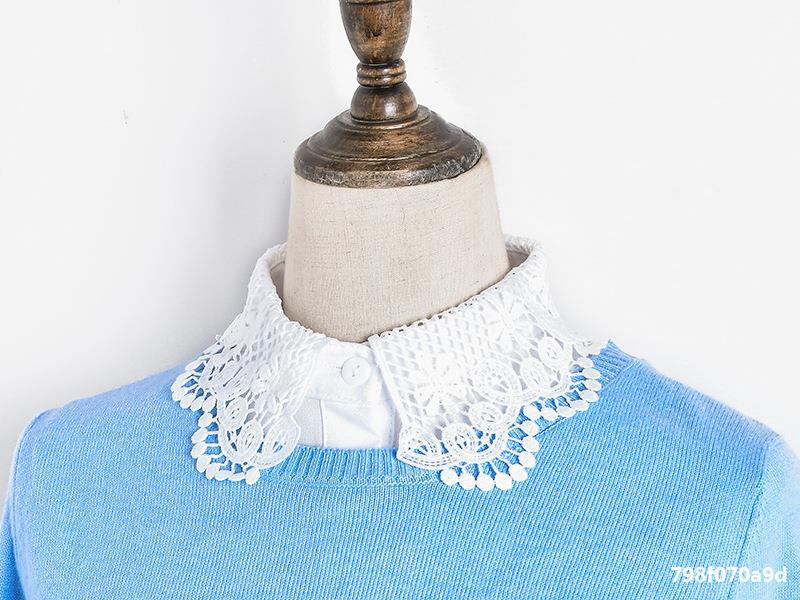 四季百搭假领子女时尚蕾丝刺绣花边装饰衬衫领子女式雪纺假衣领子详情11