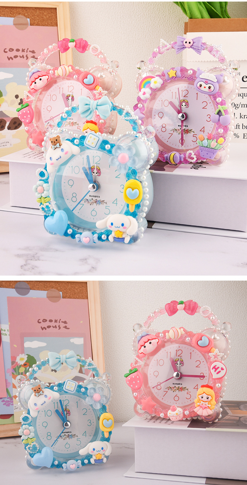 儿童奶油胶diy卡通闹钟材料包创意手工起床小闹铃公主男女孩玩具玩具儿童2024仙女手工diy女生小玩具化妆品玩具详情5