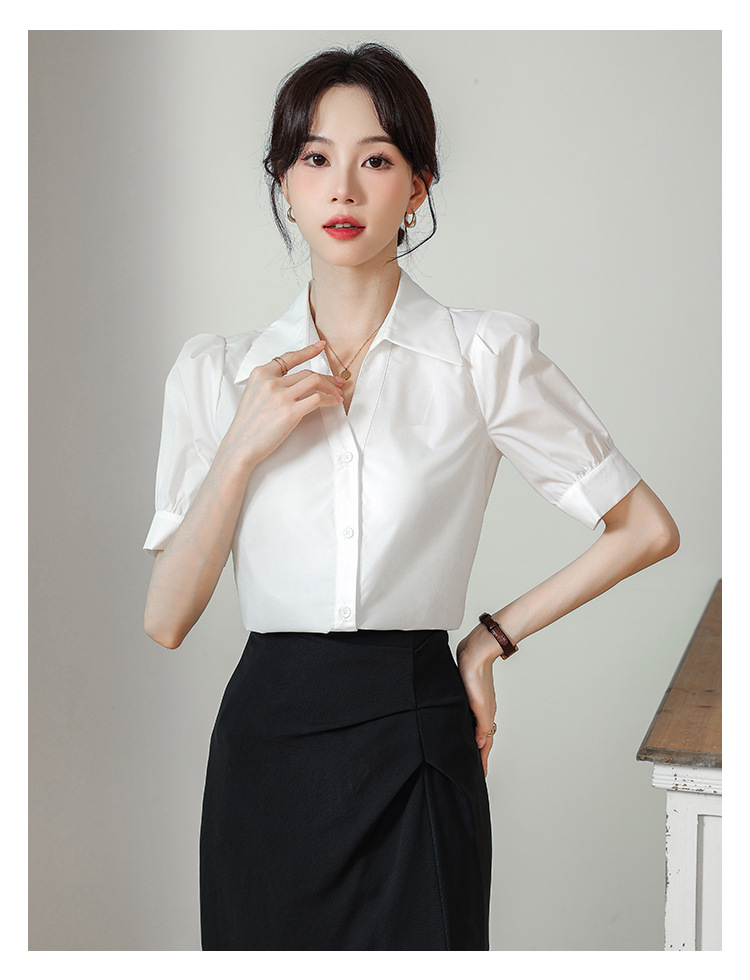 A niche chiffon shirt and top for summer 2024, a new short-sleeved shirt for women with a French style that makes them look slimmer pic 25