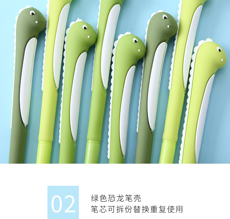 Nueva llegada zhongfan ZF2062 creativo animal pluma neutral dibujos animados dinosaurio styling pluma estudiante papelería firma pluma al por mayor pic 6