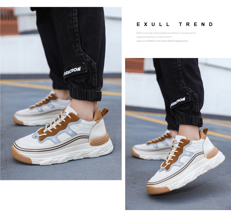 秋冬新款潮流小众厚底阿甘老爹鞋男士增高运动休闲鞋休闲板鞋男款详情11