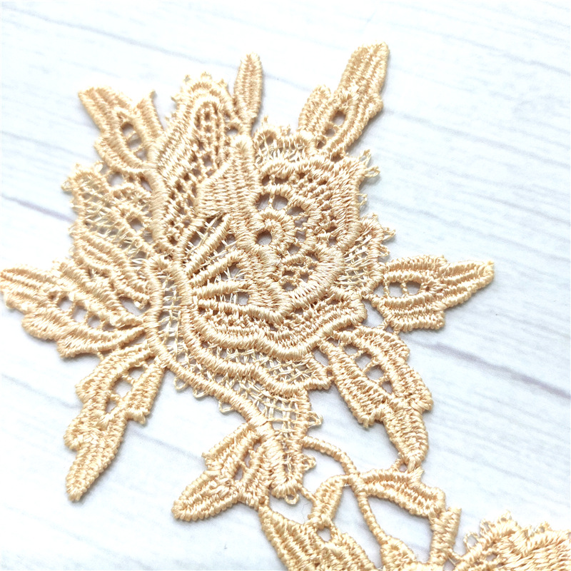 Factory direct sales of lace-trimmed adult underwear, best-selling polyester collar flower, light orange matching pattern, high-end clothing accessories pic 12